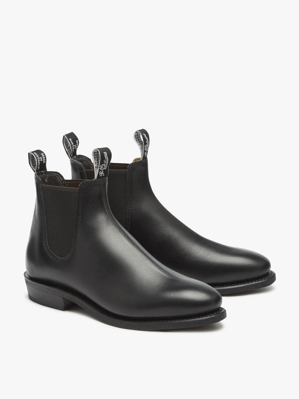 R.M. Williams Classic Adelaide Boot Black - D Fit - Rubber Sole
