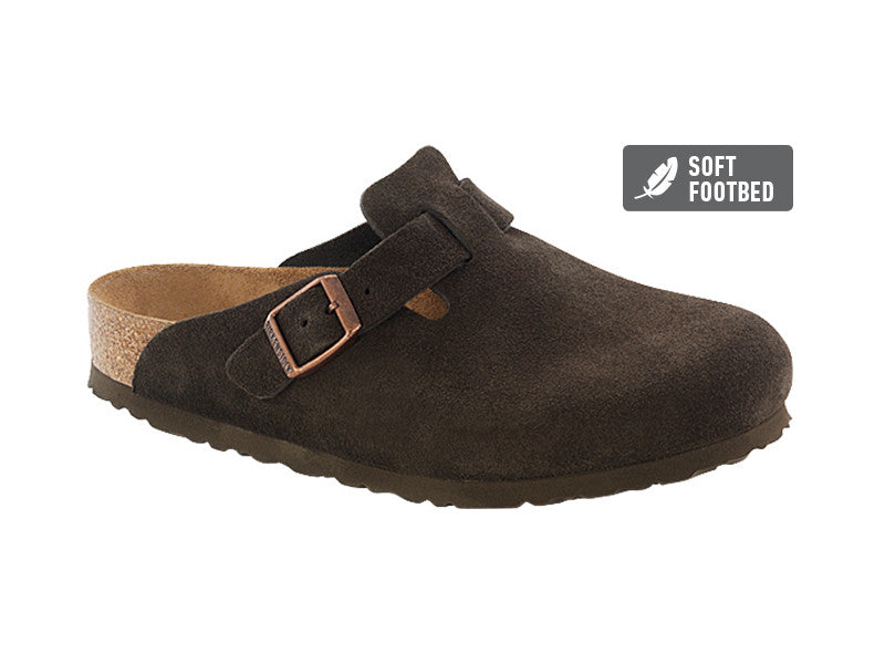 Birkenstock Boston Mocca - Suede Leather/Soft Footbed Regular