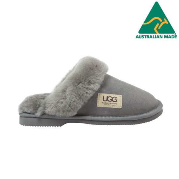 Australian Made Comfort Me Fur Trim Sheep Skin Scuff - 4 Colours