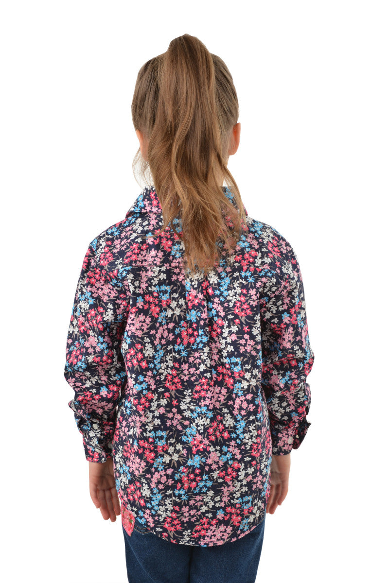 Hard Slog Kids Liberty Half Placket Long Sleeve Shirt - Navy