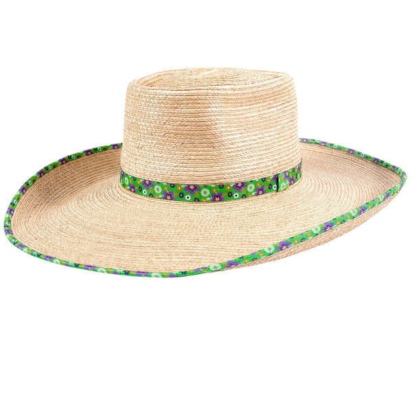 Sunbody Hats Ava - Oak with Green Flowers