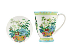 Maxwell & Williams Gabby Malpas Jardin Mug & Coaster Set - Orchid Gift Boxed