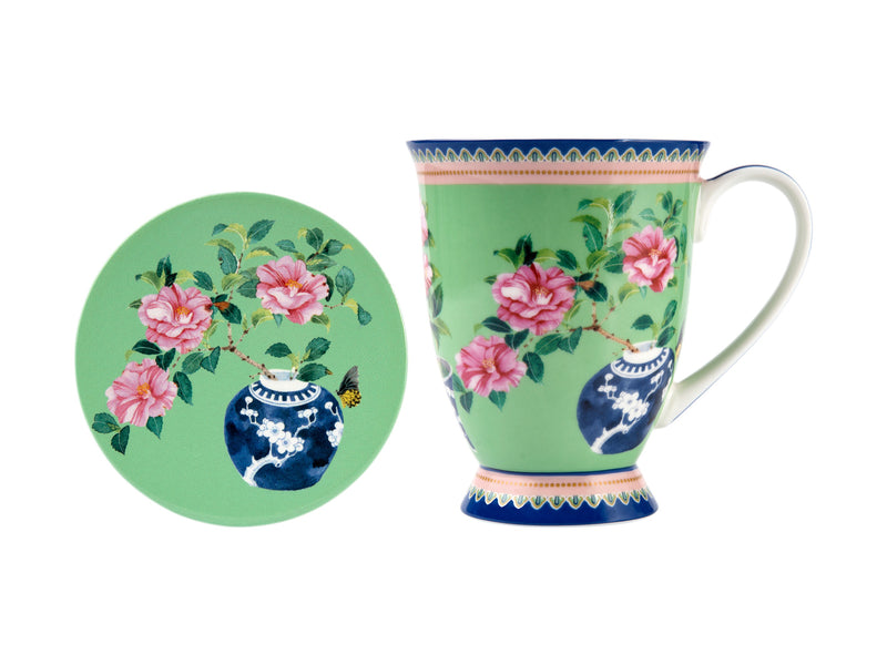 Maxwell & Williams Gabby Malpas Jardin Mug & Coaster Set - Camelia Gift Boxed