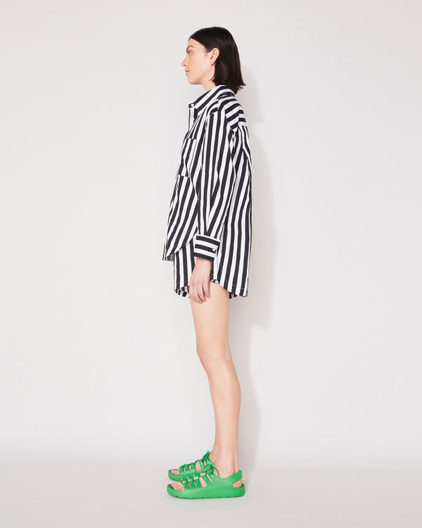 Jac and Mooki Everyday Shirt - Black/White Stripe