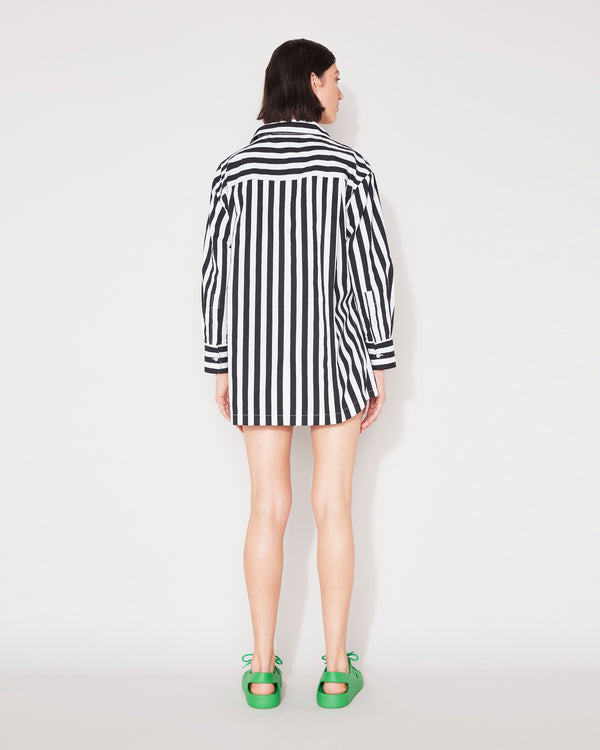 Jac and Mooki Everyday Shirt - Black/White Stripe