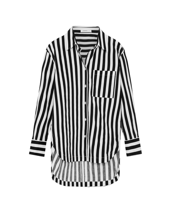 Jac and Mooki Everyday Shirt - Black/White Stripe