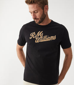 R.M. Williams Mens Script T-Shirt - Black/White