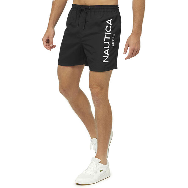 Nautica Extended Size Valdez 5" Swim Shorts - Black