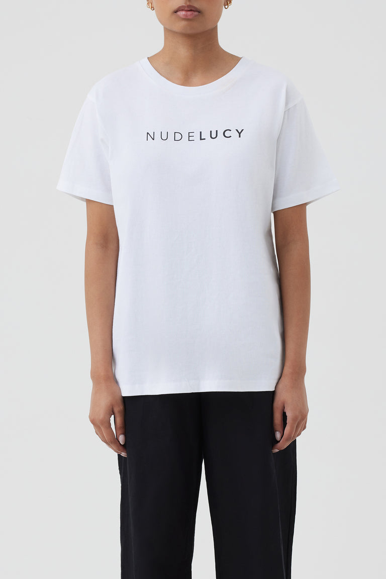 Shop Nude Lucy Slogan Tee in White