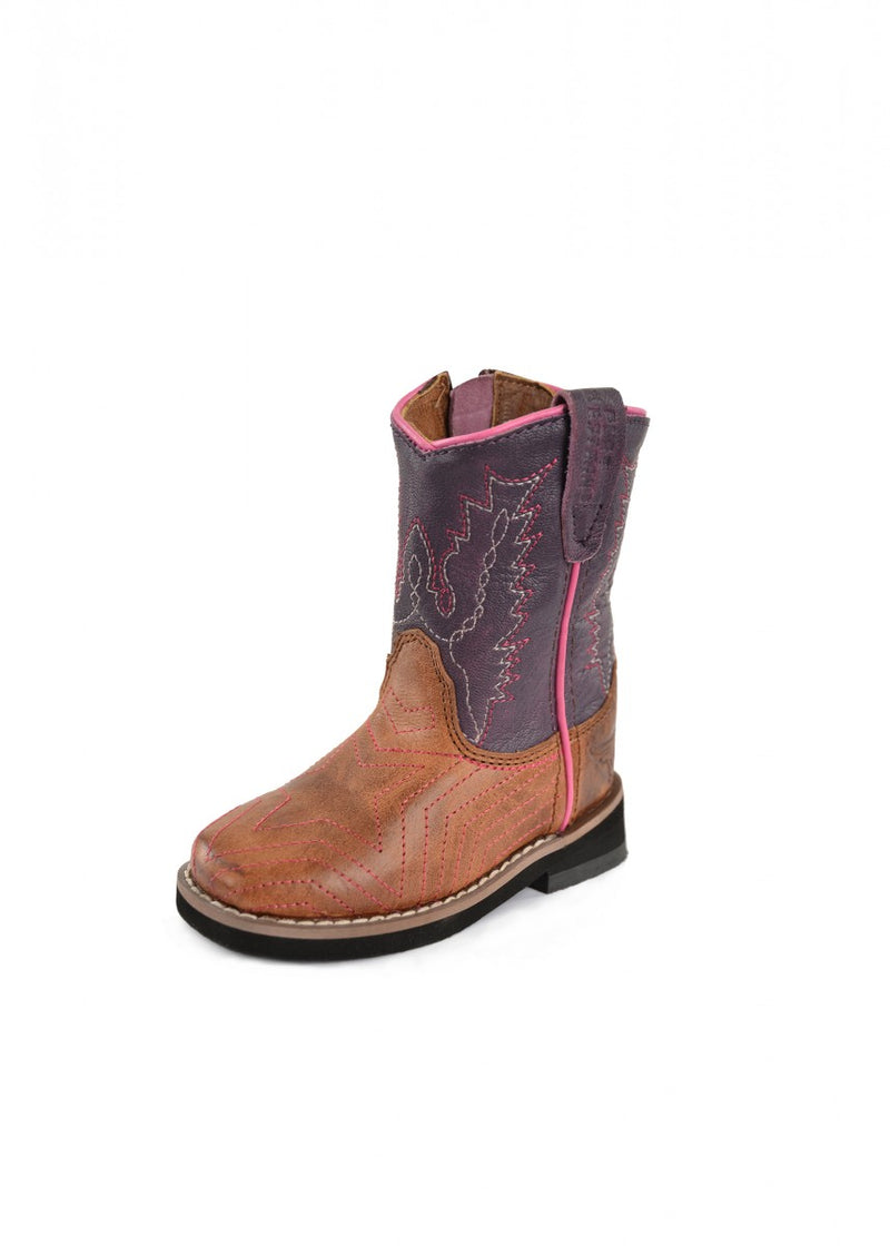 Pure Western Hadley Toddler Boot - Oil Distressed Brown/Purple