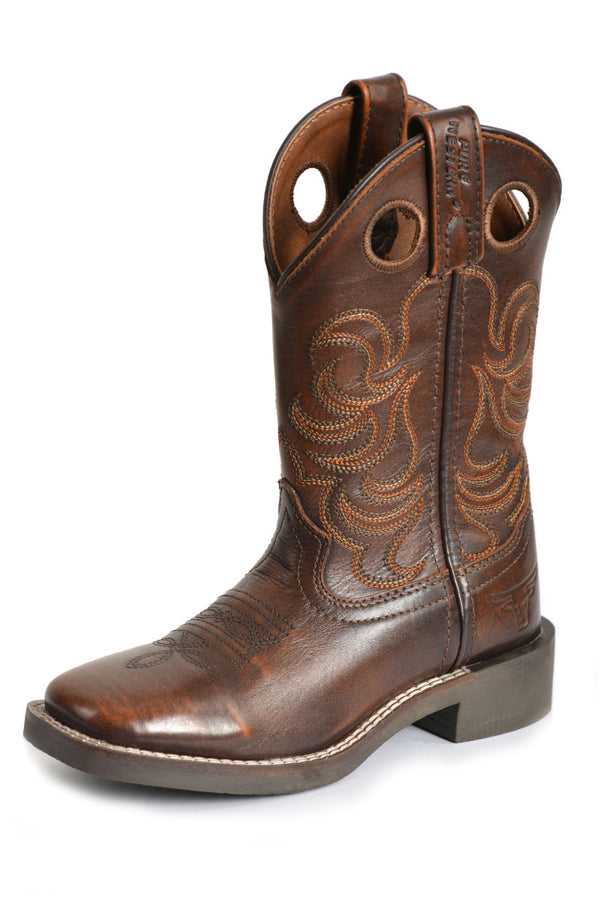 Pure Western Ryder Childrens Boot - Antique Brown