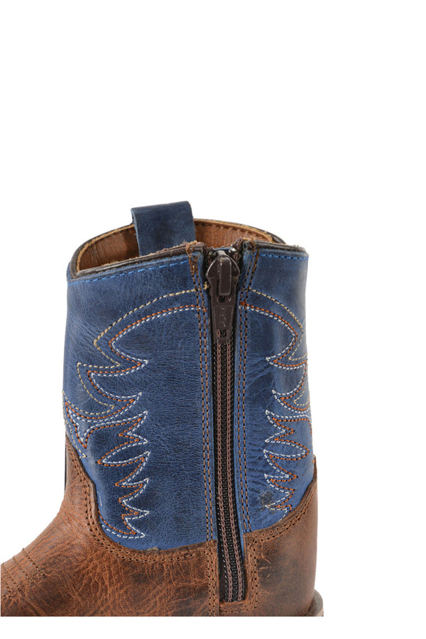 Pure Western Judd Toddler Boot - Rust/Oiled Blue