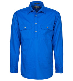 Ritemate Mens Closed Front Long Sleeve Shirt - 10 Colours