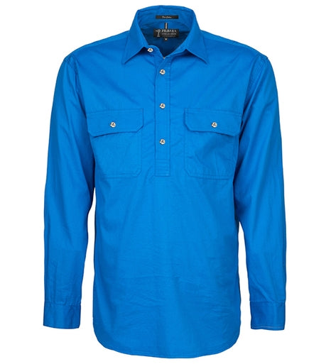 Ritemate Mens Closed Front Long Sleeve Shirt - 10 Colours