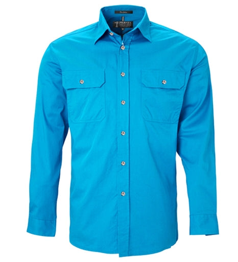 Ritemate Mens Open Front Long Sleeve Shirt - 3 Colours