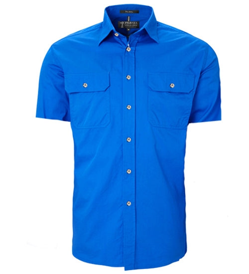 Ritemate Mens Open Front Short Sleeve Shirt - 3 Colours