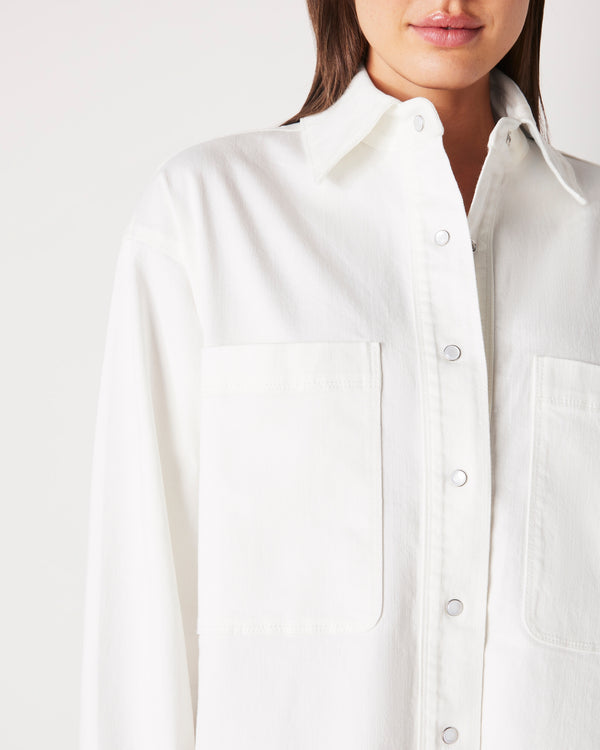 Jac and Mooki Denim Shirt Dress - Off White