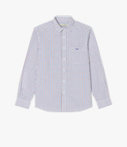 R.M. Williams Mens Collins Shirt - Navy/Burgundy/White