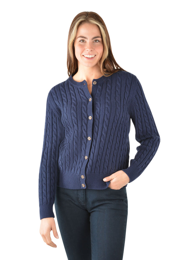 Thomas Cook Women’s Cable Knit Cardigan - Navy