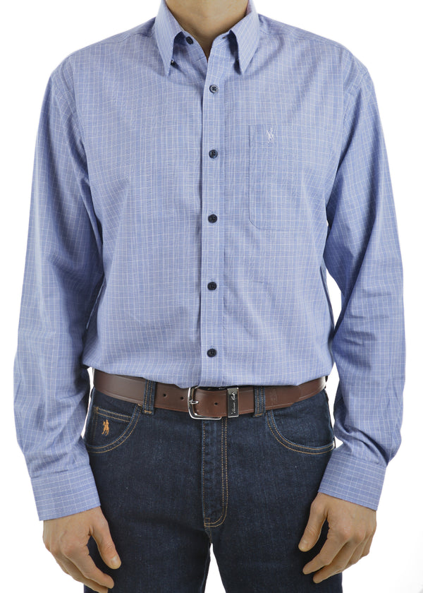 Thomas Cook Men's Daniel 1 Pocket Long Sleeve Shirt - Mid Blue
