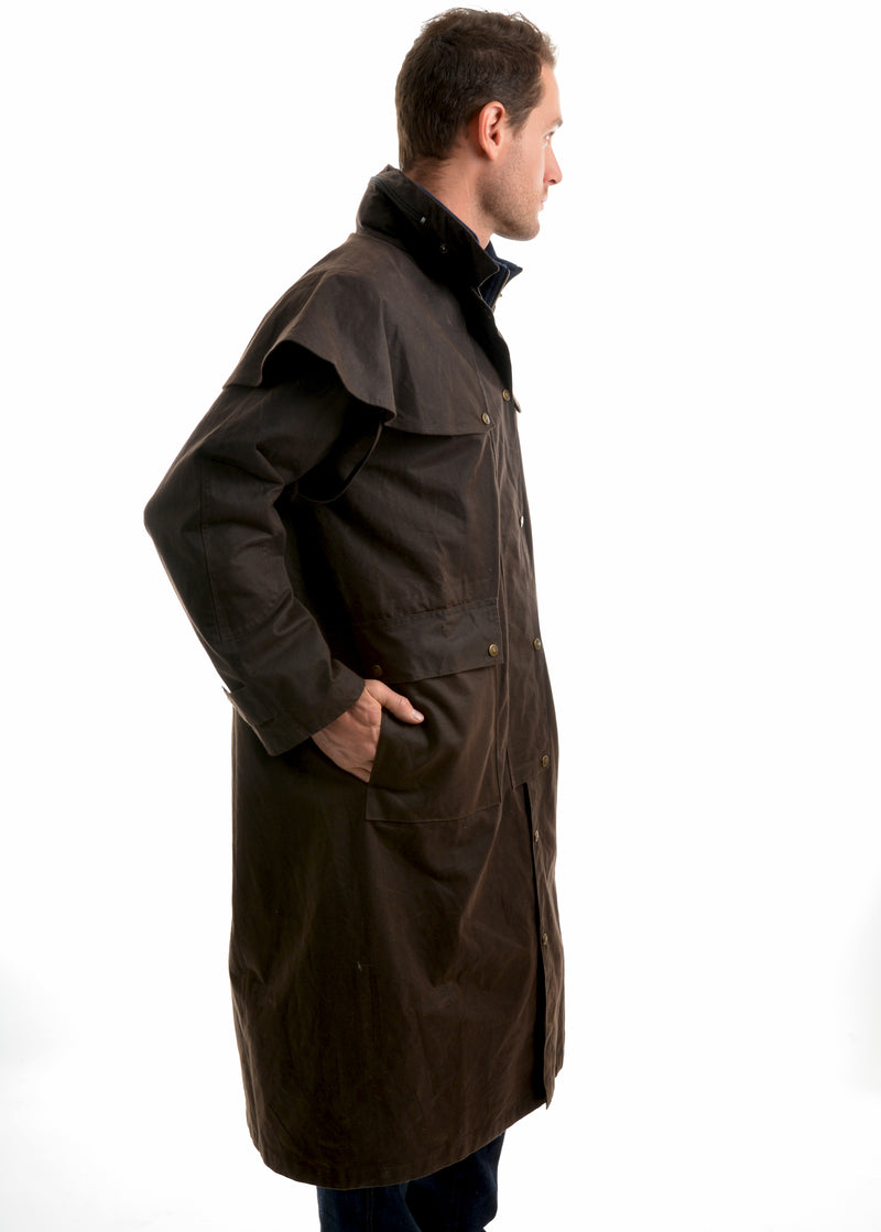 Thomas Cook Men's High Country Professional Oilskin Long Coat - Brown