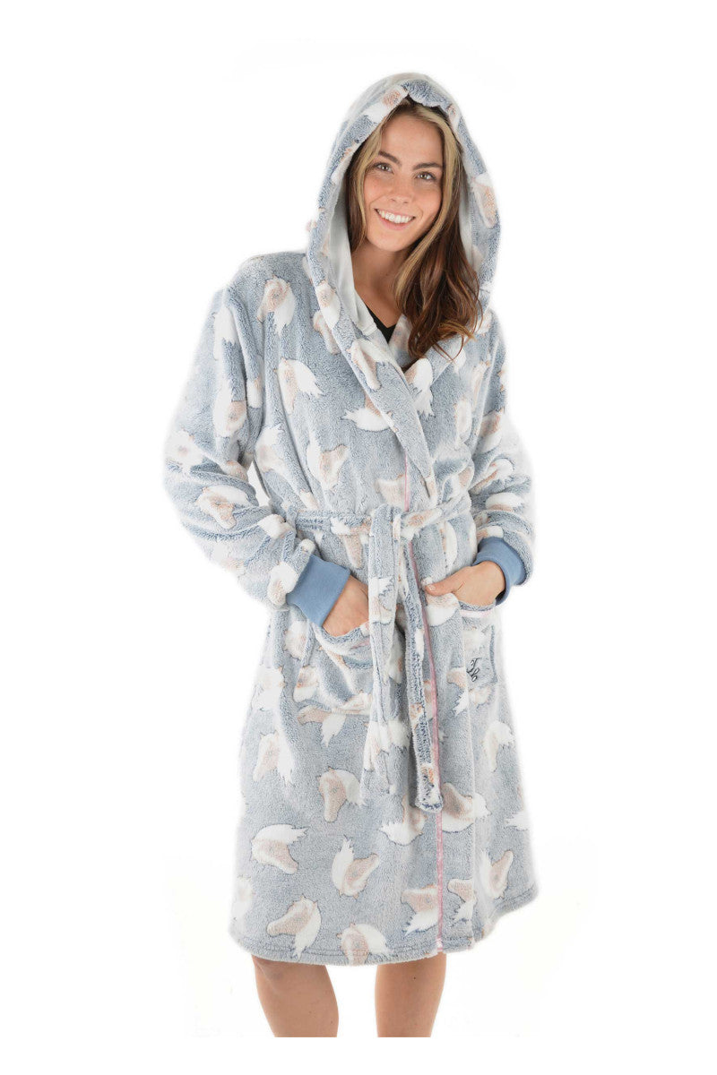 Thomas Cook Live To Ride Dressing Gown - Grey/Blue