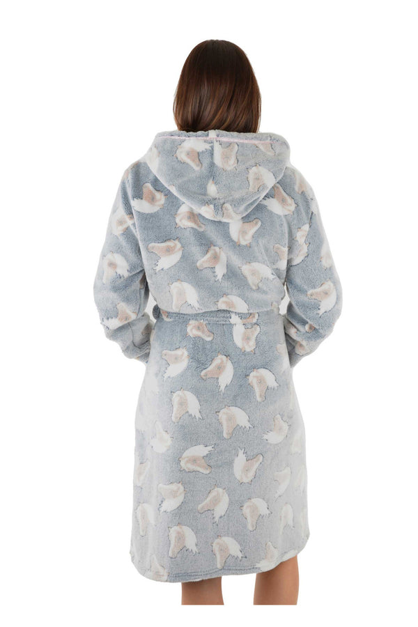 Thomas Cook Live To Ride Dressing Gown - Grey/Blue