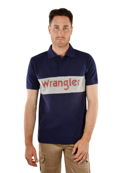 Wrangler Men’s Range Short Sleeve Polo - Navy