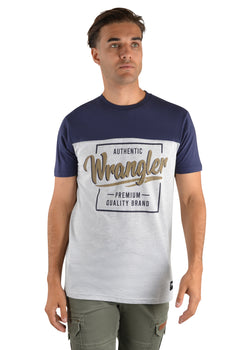 Wrangler Men's Andrew Short Sleeve Tee - Navy/White Marle