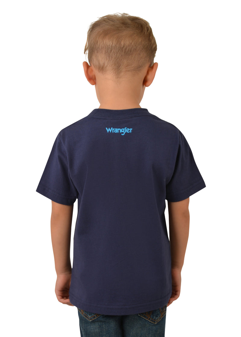 Wrangler Boys (Kids) Cedar Short Sleeve Tee - Navy