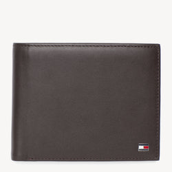 Tommy Hilfiger Eton Bifold Leather Wallet - Brown and Black