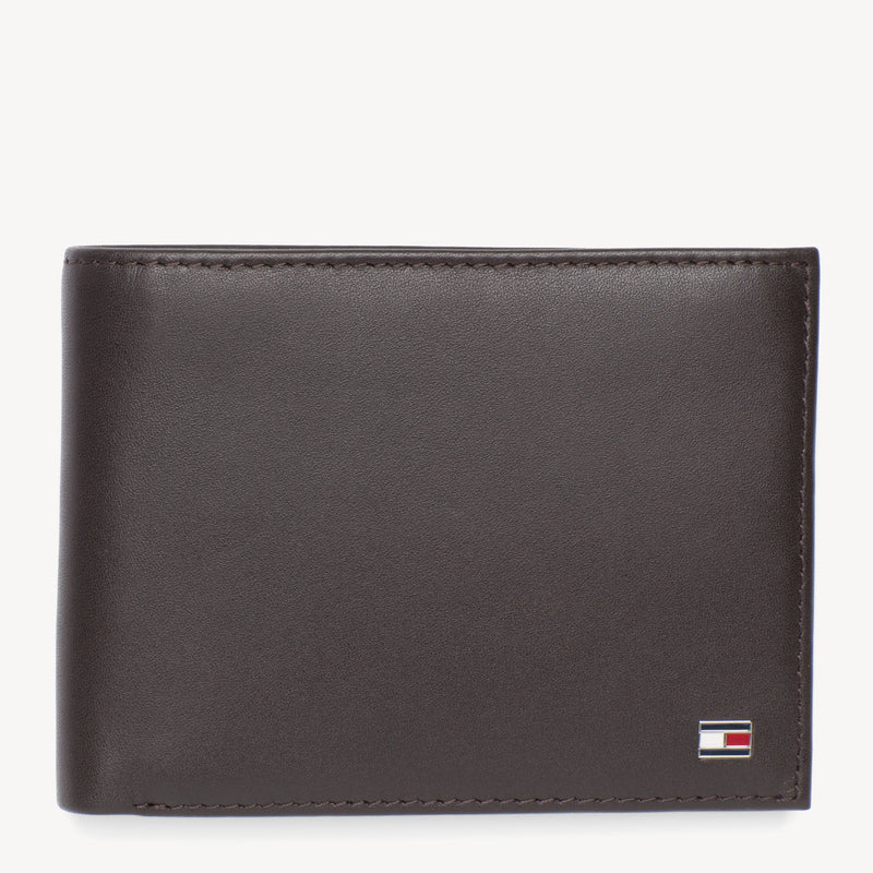 Tommy Hilfiger Eton Flap Coin Wallet - Brown Leather