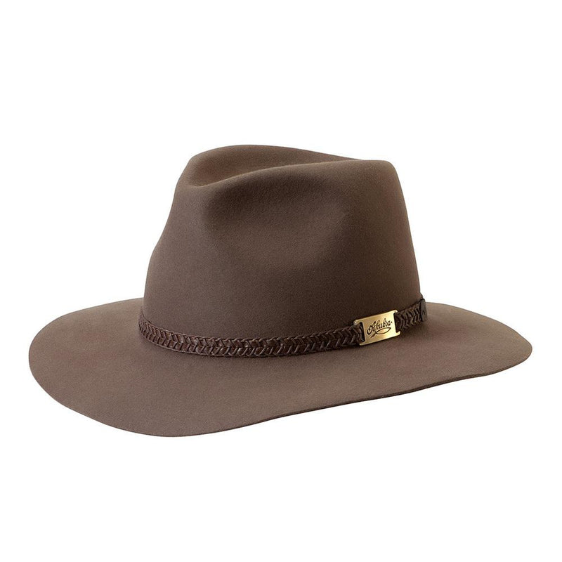 Designed to go anywhere, the Hazelnut Akubra Avalon is relaxed, classy and a real head turner for all seasons. This popular urban unisex style is a soft felt hat. It features a soft buckram inner and a plaited bonded leather band with a brass Akubra plate. Make the most of reduced prices on all of our Akubras online, and receive free shipping if you spend over $200.