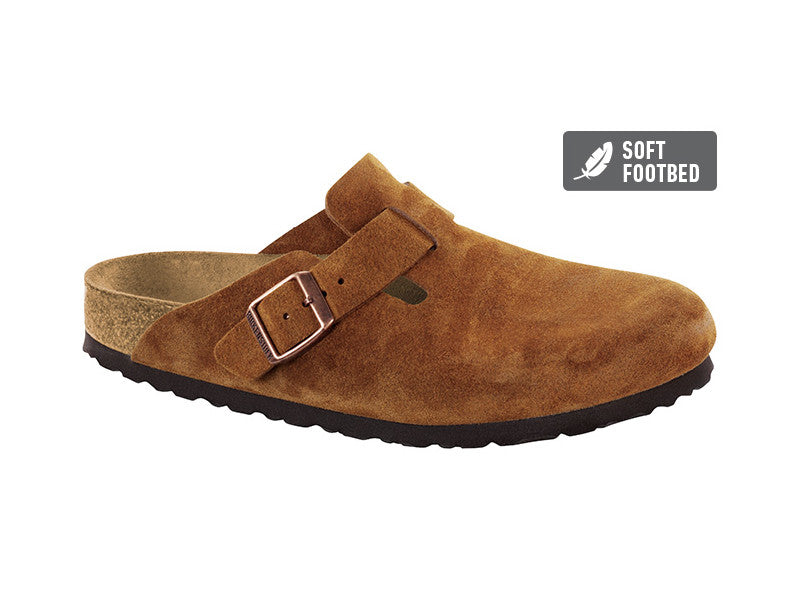 Birkenstock Boston Mink - Suede Leather/Soft Footbed Regular