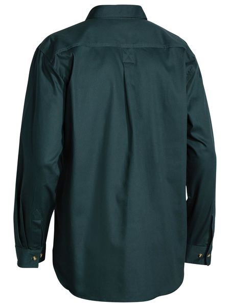 Bisley Closed Front Cotton Drill Shirt - Long Sleeve - Bottle