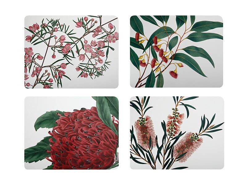 Maxwell & Williams Royal Botanic Gardens Cork Back Placemat 34x26.5cm Set of 4 Gift Boxed