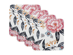 Maxwell & Williams Peony Cork Back Coaster 10.5cm Set of 4 Gift Boxed