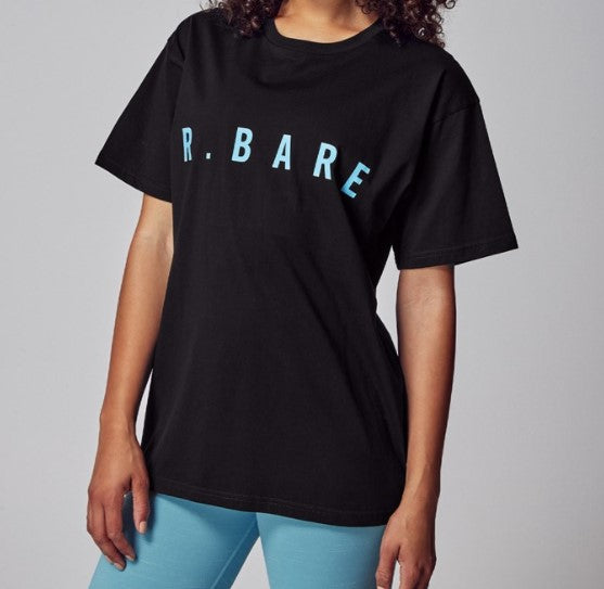Running Bare Hollywood 90s Relax Tee - Black/Sky