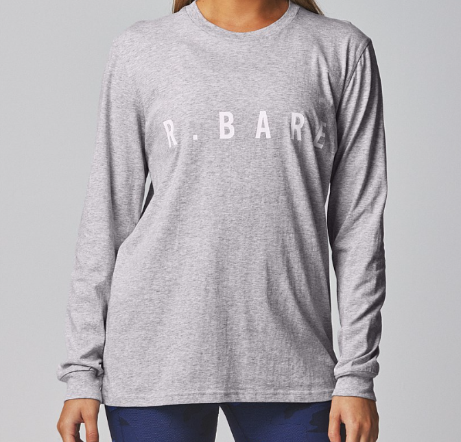 Running Bare Hollywood 90's Long Sleeve Tee - Silver Marle