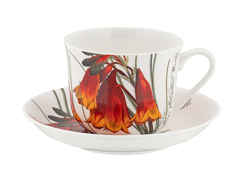 Maxwell & Williams Royal Botanic Gardens Australian Botanics Breakfast Cup & Saucer 450ML Christmas Bells Gift Boxed