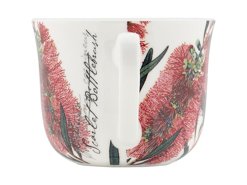 Maxwell & Williams Royal Botanic Gardens Australian Botanics Breakfast Cup & Saucer 450ML Bottlebrush Gift Boxed
