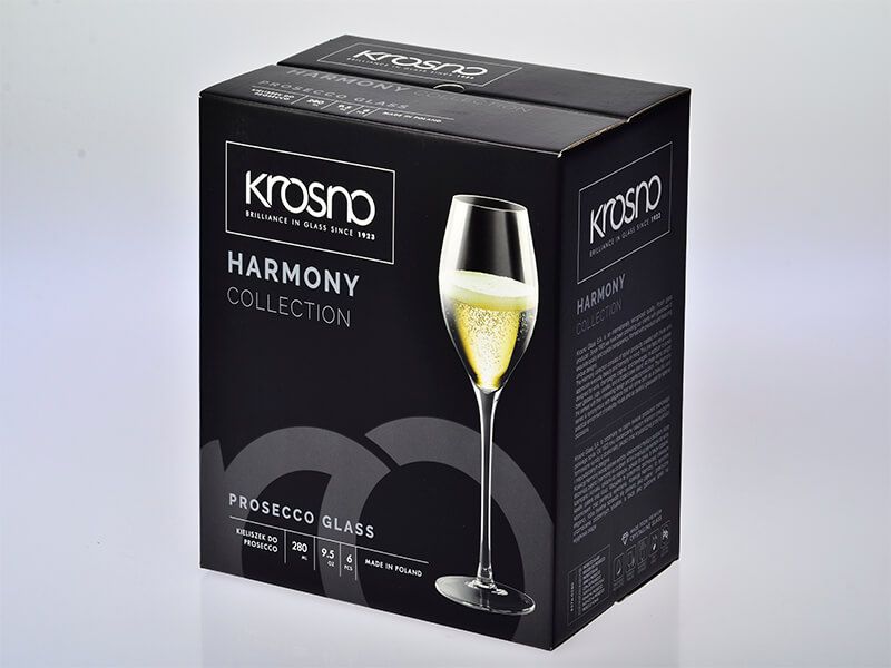 Krosno Harmony Prosecco Glass 280ML 6pc Gift Boxed