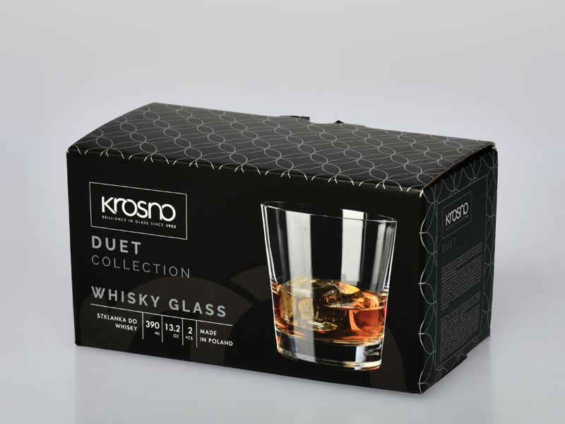 Krosno Duet Whisky Glass 390ml - 2 Pack
