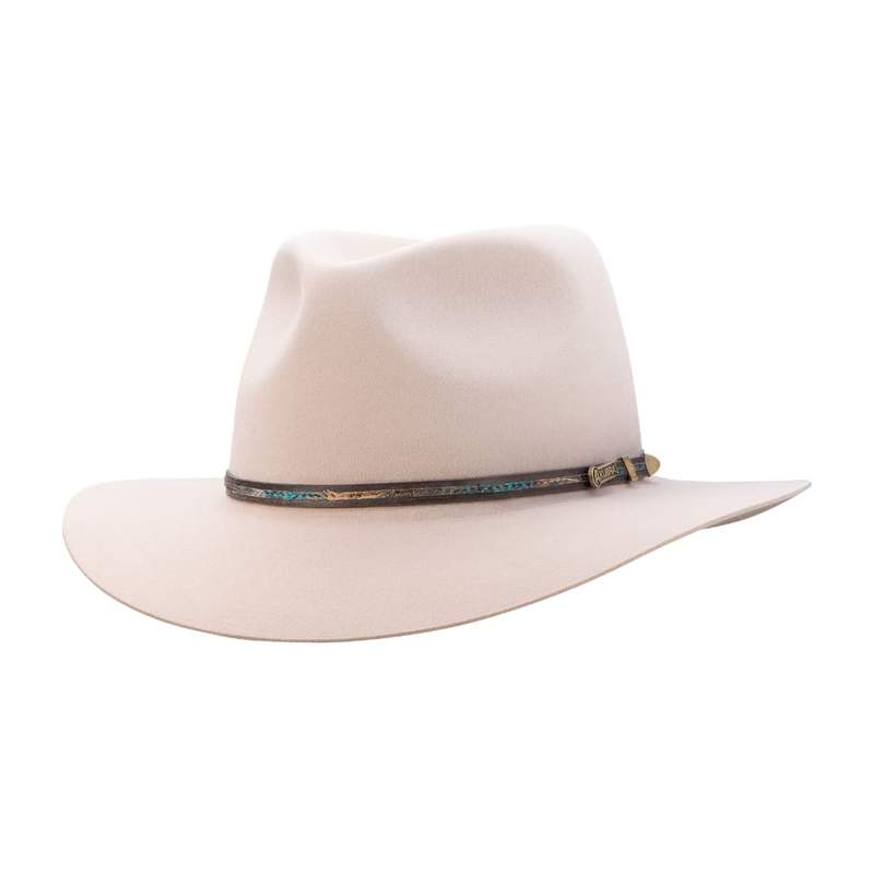 A hat designed for casual wear but also suitable for formal occasions. The Light Sand Akubra Leisure Time Hat features a bonded leather band with feather insert and satin lining. Make the most of reduced prices on all of our Akubras online, and receive free shipping if you spend over $200.