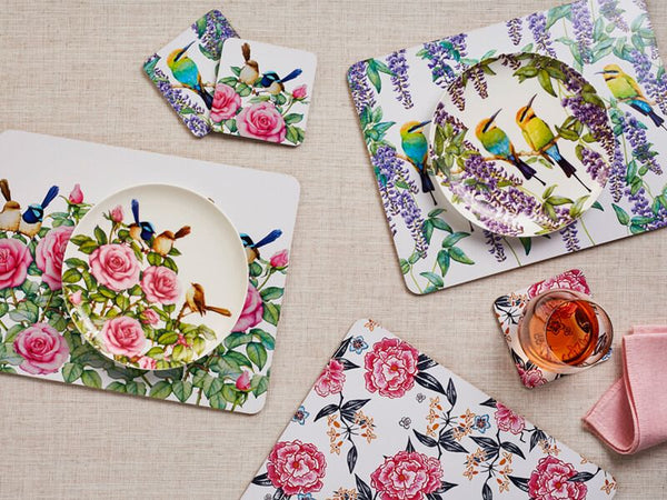 Maxwell & Williams Royal Botanic Gardens - Garden Friends Cork Back Placemat 34x26.5cm Set of 4 Gift Boxed