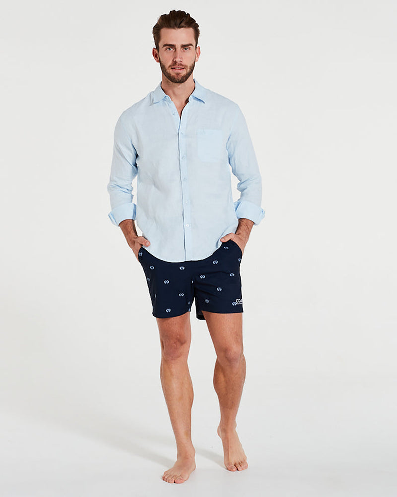 Coast Mens Long Sleeve Linen Shirt - 8 Colours