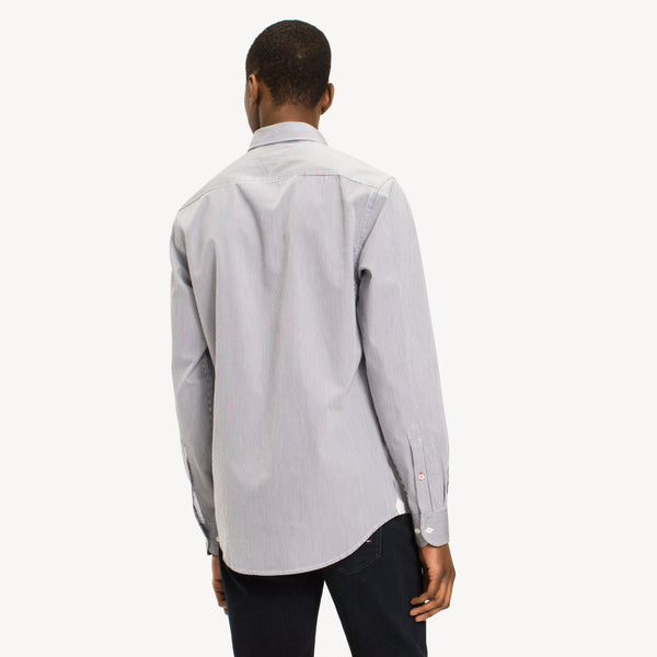 Tommy Hilfiger Mens Core Stripe Shirt - Peacoat/White