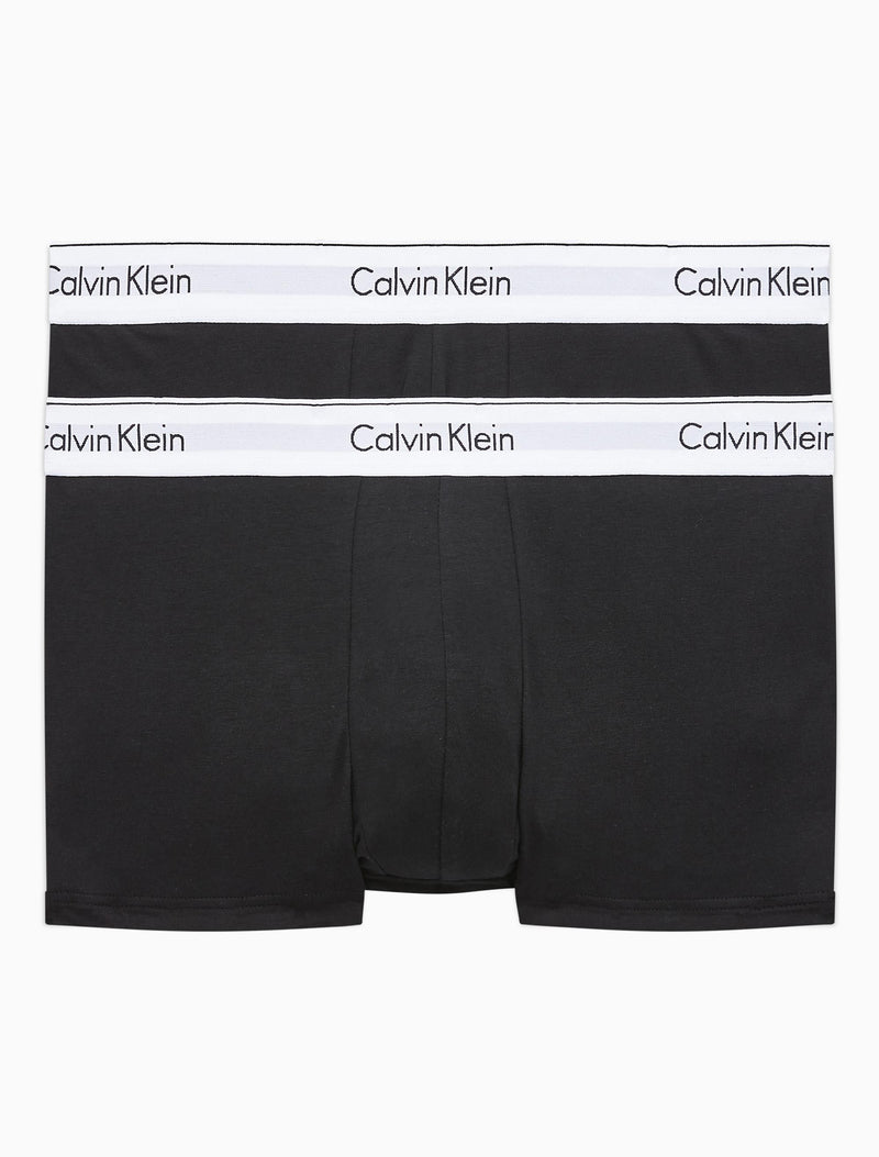 Calvin Klein Mens Black Modern Cotton Stretch 2PK Trunks