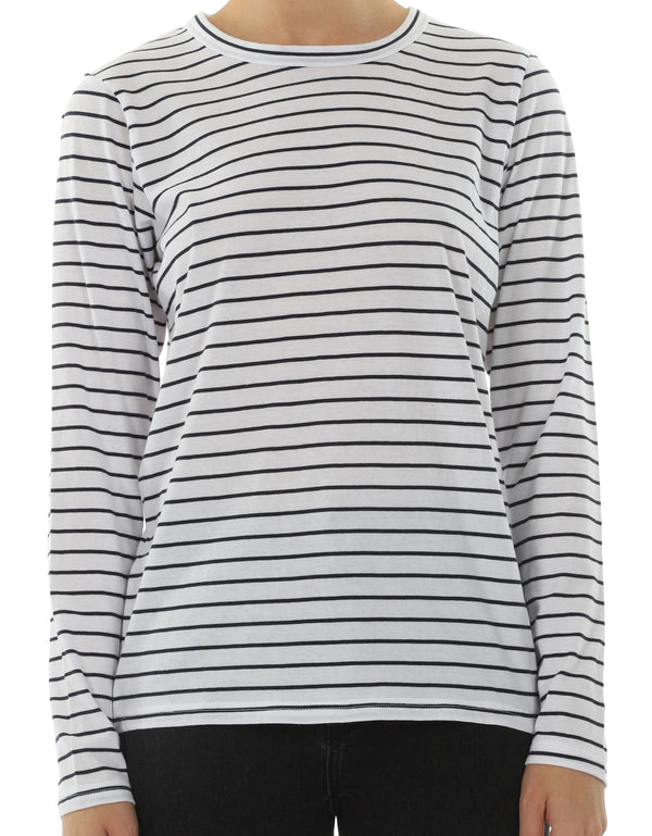 Nude Lucy Ava Long-Sleeve T-Shirt - Navy Stripe and Clay Stripe