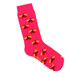 Loco Butterfly Sock - Orange & Pink